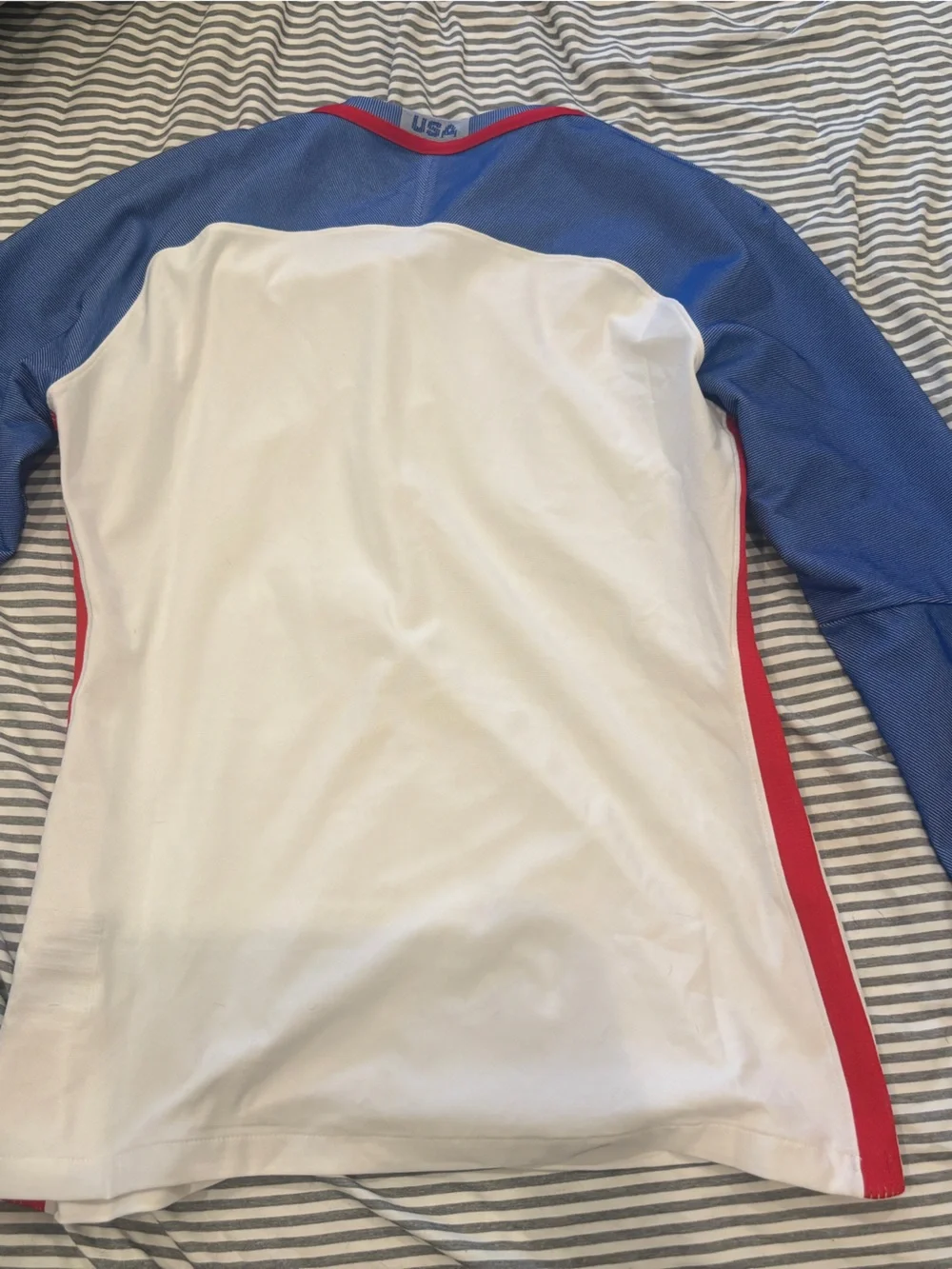Nike USA Long Sleeve Training Shirt - White & Blue